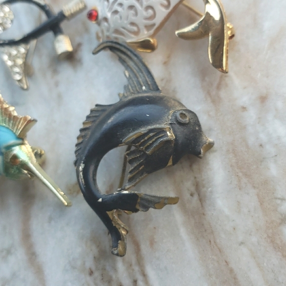 Lot of 4 Vintage Fish Brooches - Picture 3 of 8